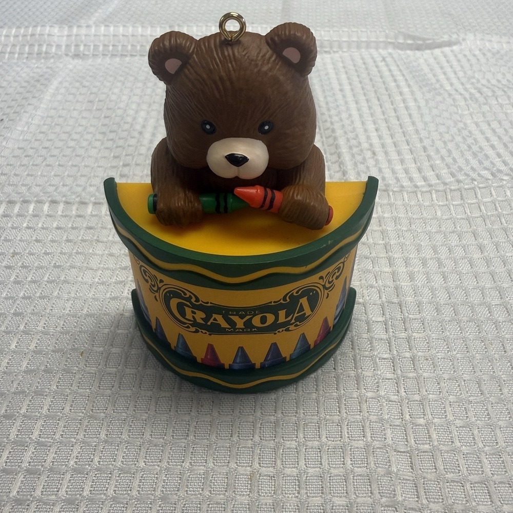 Vtg‎ 1992 90s Crayola Crayons Drummer Bear Christmas Tree Ornament Binney Smith